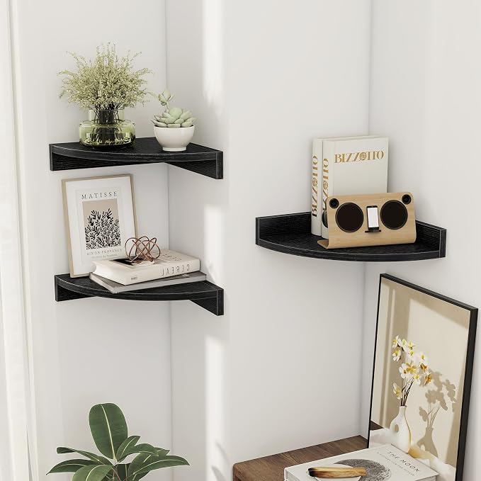 Corner Shelves 3-Pack for Bathroom & Kitchen, Space-Saving Floating Corner Wall - Image 6