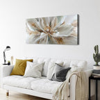 Flower Wall Art Vintage White Floral Canvas Pictures Abstract Blooming Flower - Image 6