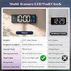 Digital Wall Clocks for Classroom, Temperature, Night Light for Living Room - Image 8