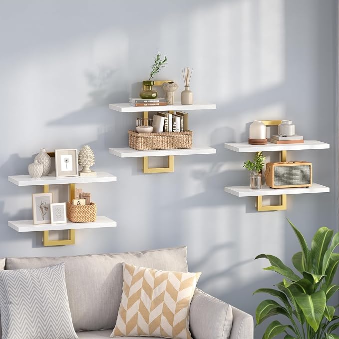 HOOBRO Floating Shelves, 15 Inch Wall Shelf Set of 3, Wall Mounted Storage by HOOBRO