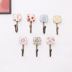 Indian Shelf Pack of 12 Ceramic Wall Hooks Modern by IndianShelf