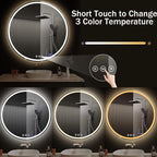 LED Bathroom Mirror 48 Inch Round Bathroom Mirror - Image 3