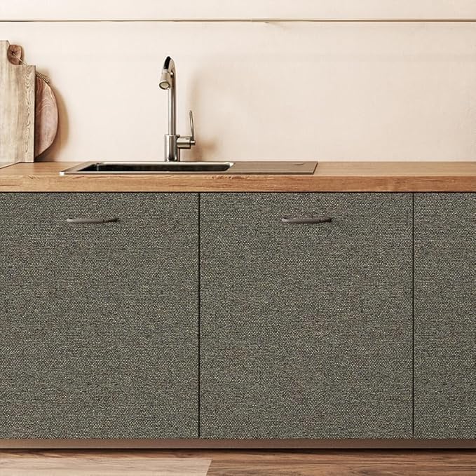 SHUFA Blended Brown Cotton-Like Textured Grasscloth Wallpaper Matte Thick Real - Image 5