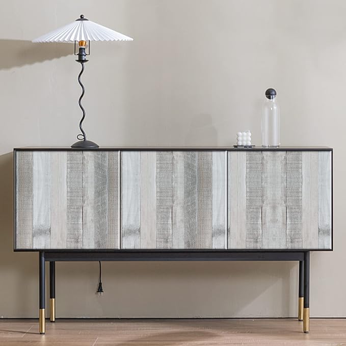 Wenmer Grey Wood Peel and Stick Shiplap Wallpaper - Image 5