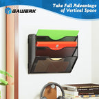 Gawerk 3 Tier Hanging Wall File Organizer, Mesh Mail Paper Orgnization Hanging - Image 4