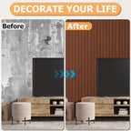 Arthome Peel and Stick Slat Wall Panels 15.7 "x120, Self-Adhesive PVC Wood - Image 7