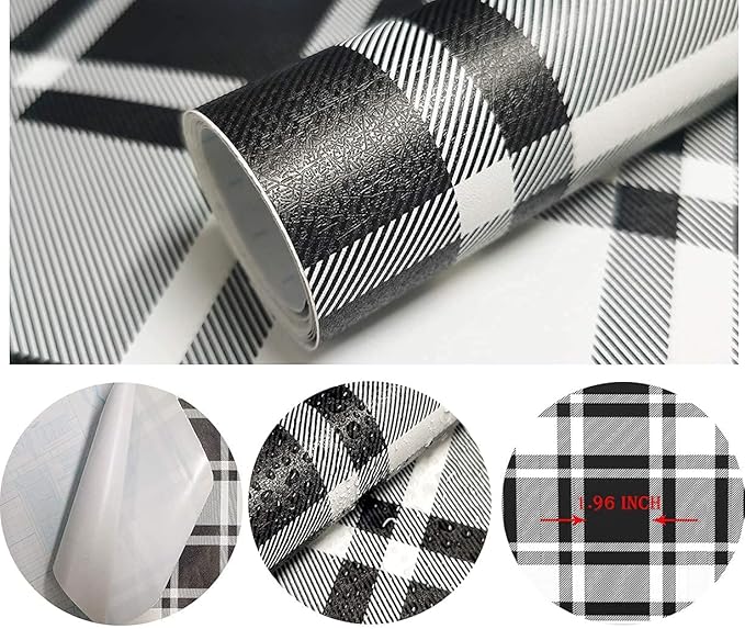 Guvana 17.7"x197" Black and White Peel and Stick Wallpaper Trellis Removable - Image 6