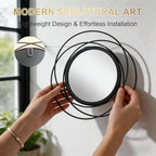 4 Piece Gold Round Wall Mirror Set Modern Metal Circle Home Decor - Image 4