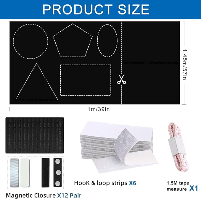 100% Blackout Blinds Magnetic Window Cover 57x40Inch, No Drill PortableCuttable - Image 2