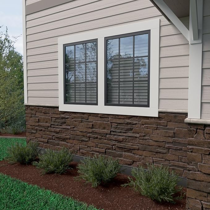 EverStone Acadia Ledge Faux Stone Panel, Dark Tobacco Color - Image 10