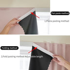 AJAZZ 100% Black Out Curtains Adhesive Blackout Temporary Curtain Rod No - Image 5