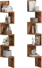 HOOBRO Corner Shelf Wall-Mounted, 5-Tier Corner Bookshelves by HOOBRO