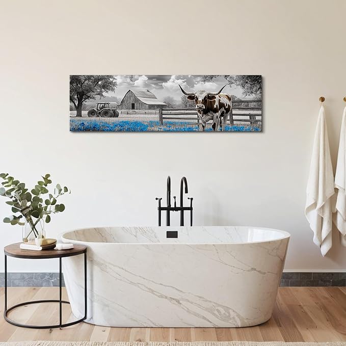 Highland Cow Wall Art Country Barn Truck Pictures - Image 4