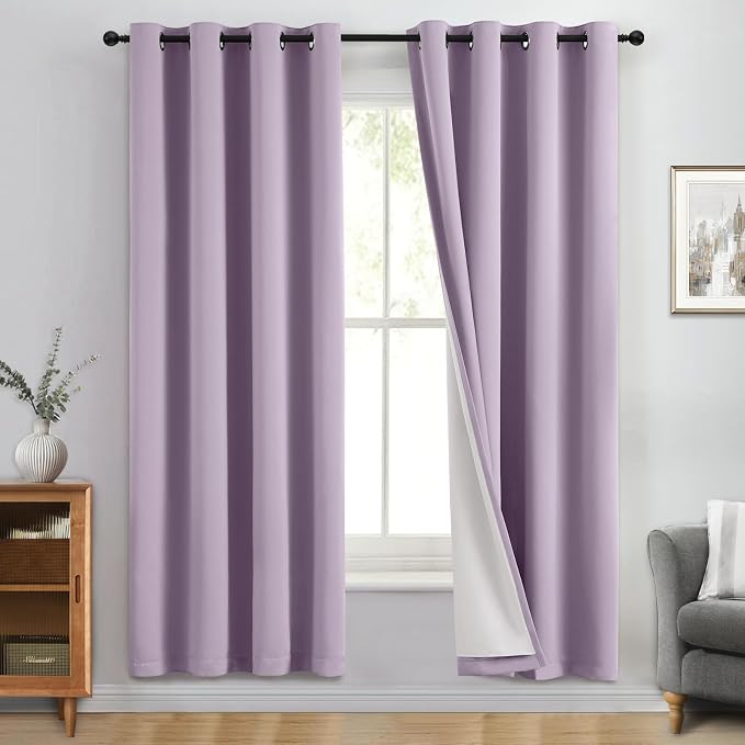 Yakamok 100% Blackout Curtain Panels 72 inches Cold and Light Blocking Drapes by Yakamok