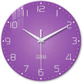 XNM Purple Wall Clock for Girls Bedroom Analog Simple Wall Clocks Battery by XNMwallclock