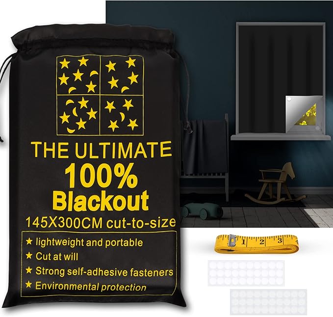 RUseeN Portable Blackout Shades Travel Window Blackout Curtains, 100% Blackout - Image 2
