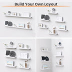 upsimples Floating Shelves for Wall, Wall Shelves for Decor Storage Set of 6 - Image 8