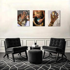 Black Girl wall Art Set of 3, African American Woman Wall Decor Fashion Gold - Image 7