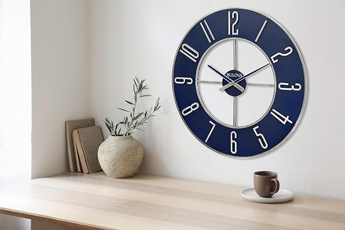 Bulova Blue Steel Oversize Wall Clock |Model C4809 - Image 5