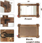 MeMoreCool Rustic Wood Mirror for Bathroom, Farmhouse Wall Mounted Vanity Mirror - Image 5