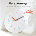 mooas Kids Easy Learning Flatwood Wall Clock - Image 2