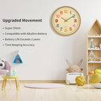 Foxtop Silent Kids Wall Clock Non-Ticking Battery Operated Colorful Childrens - Image 3