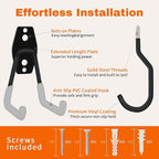 SMARTOLOGY Garage Hooks with Bike Hook & Extension Cord Organizer, 15 Pack Set - Image 2