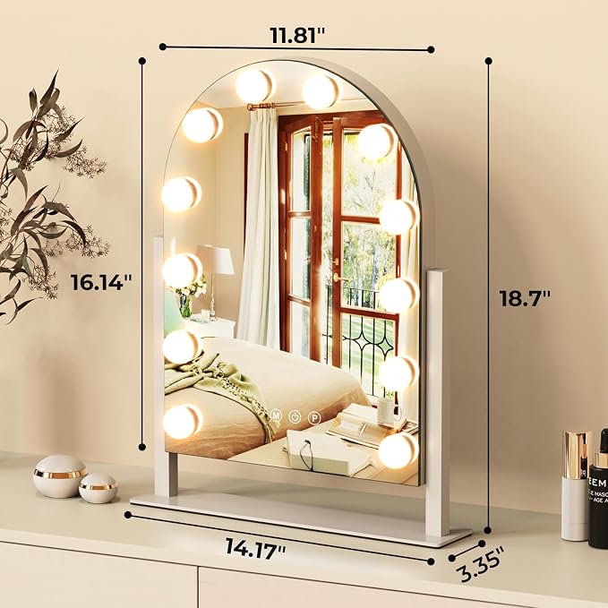 ZL ZELing Vanity Mirror with Lights Makeup Mirror with Lights 12 Dimmable Bulbs - Image 3