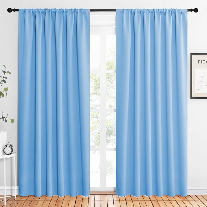 NICETOWN 2 Panels Blackout Curtains, Rod Pocket Thermal Insulated Drapes 84 by NICETOWN