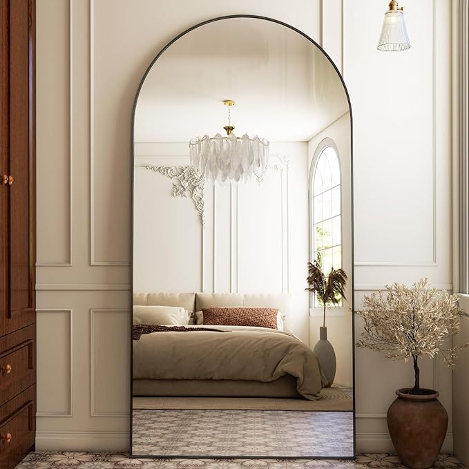 HARRITPURE 71"x30" Arched Full Length Mirror Free Standing Leaning Hanging - Image 6