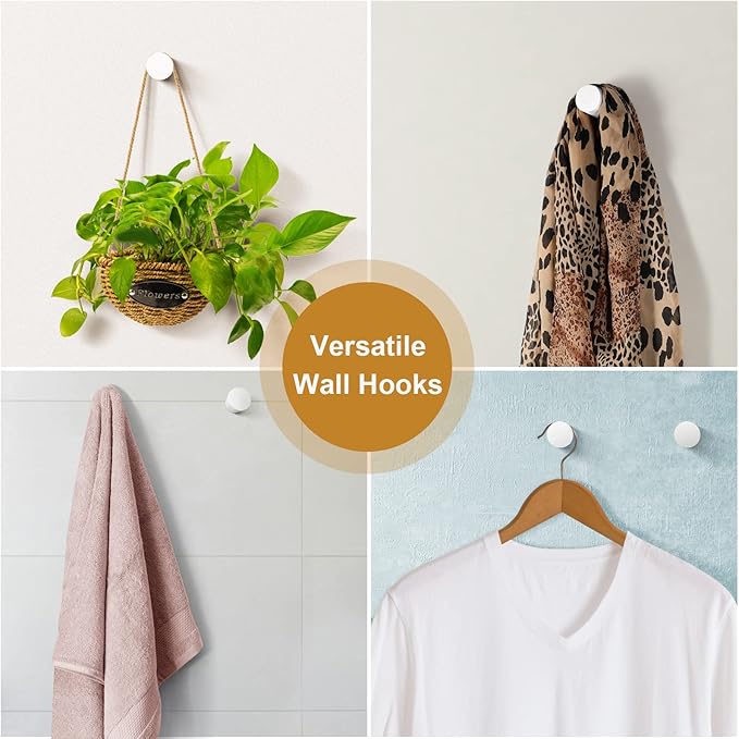 bsdonte Wood Wall Hooks 6 Pack, Modern Decorative Coat Hooks Wall Mounted - Image 5