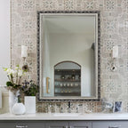 HA Bathroom Mirrors 40x24 Inch for Wall, Rectangle Silver Frame Wall Mounted - Image 7