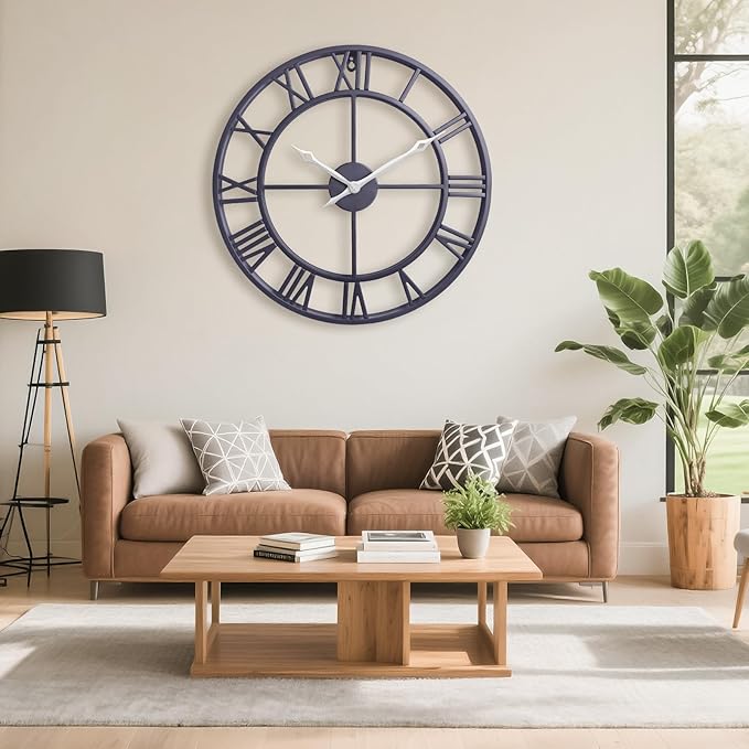18.5 Inch Large Wall Clocks for Living Room, Modern Decorative Metal Big - Image 4