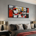 Extra Large Framed Red Black White Gold Abstract Wall Art - Image 2