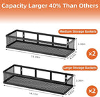 Spice Rack Wall Mount, 4 Pack Pantry Door Organizer & Hanging Storage Baskets - Image 4