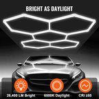5-Hexagon LED Garage Light, 240W 24800LM Honeycomb Ceiling Light - Image 2