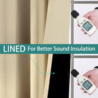Yakamok 100% Blackout Thermal Insulated Grommet Curtains, Noise Reducing - Image 4