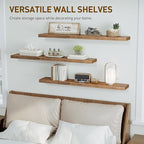 RALGEND Floating Shelves for Wall, 1.5" Thick Wall Shelf Set of 3 - Image 4