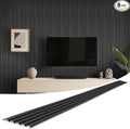 WPC Slat Wall Panels 8 Pack 96" x 6", Waterproof Fluted Wall Paneling, Accent by LARWORKS