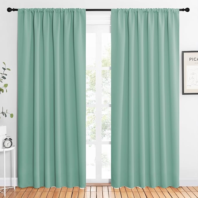 NICETOWN 2 Panels Blackout Curtains, Rod Pocket Thermal Insulated Drapes 84 by NICETOWN