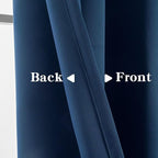IGEMAEVE Navy Blue Blackout Curtains 84 Inch Length 2 Panels Set, Grommet - Image 4