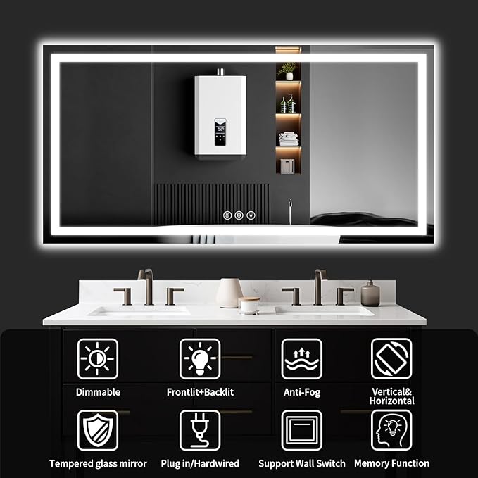 LED Bathroom Mirrors 28"x60" Bathroom Mirror - Image 8