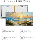 SERIMINO Large Canvas Wall Art Prints, Ocean Sunset Landscape Canvas Prints - Image 6
