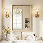 Oak Wood Effect Framed Wall Mirror, 22x30 Rectangle Mirror, Anti-desilvering by Ultrue