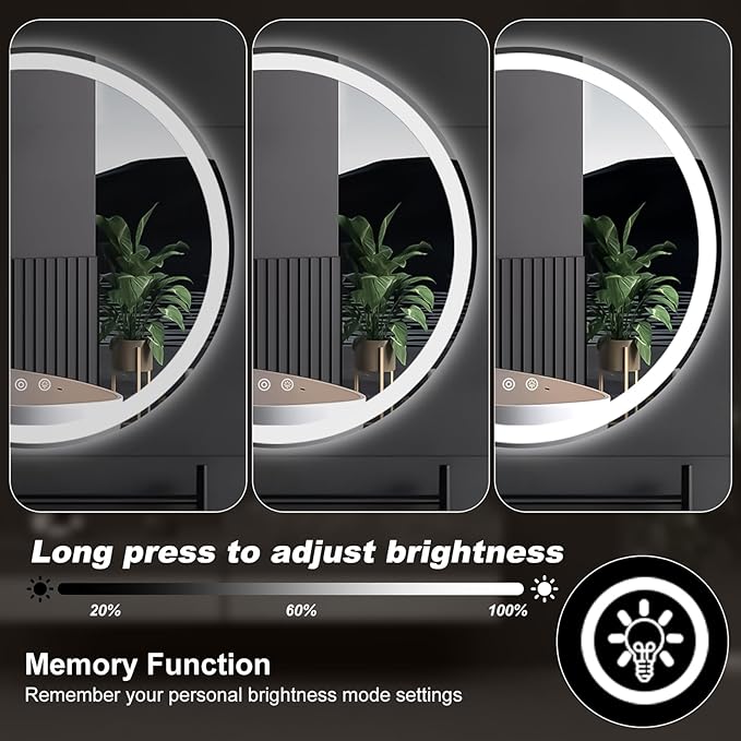 DUMOS 28 Inch Round LED Bathroom Mirror - Image 7