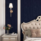 YENHOME Self Adhesive Blue Felt Fabric Wallpaper Peel and Stick 17.7"X118" Blue - Image 2