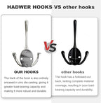 Wall Mounted Coat Hooks 5 Pack Heavy Duty Black Hardware Robe Hooks Decorative - Image 4