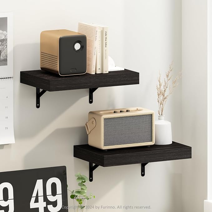 Furinno Tanna Floating Shelves for Wall Set of 2, 15-Inch Wall Shelf, Triple - Image 2