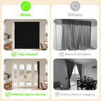 AJAZZ Blackout Accordion Door Curtain 98"x106" Black - Image 2