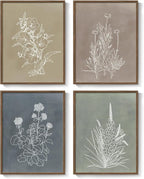 Framed Boho Botanical Wall Art for Living Room, 4 Piece Rustic Floral Canvas - Image 9